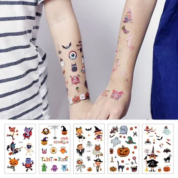 

Eco-friendly Waterproof Halloween Decor Props Temporary Tattoo Stickers Hand Face Sticker Atmosphere Masquerade Fake Tattoos Kid