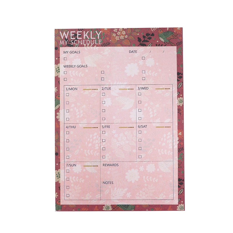flower weekly Kawaii Еженедельный ежедневник ежемесячный планировщик блокнот лист липкий блокнот организованный книжный стикер для повестки дня канцелярские товары школьные принадлежности - Цвет: flower weekly