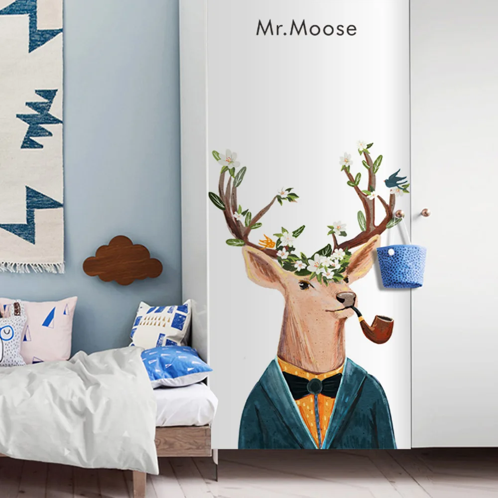 MT167 Drop Shipping New Door Stickers Wardrobe Renovation Fridge Magnet Door Stickers Waterproof Removable Stickers