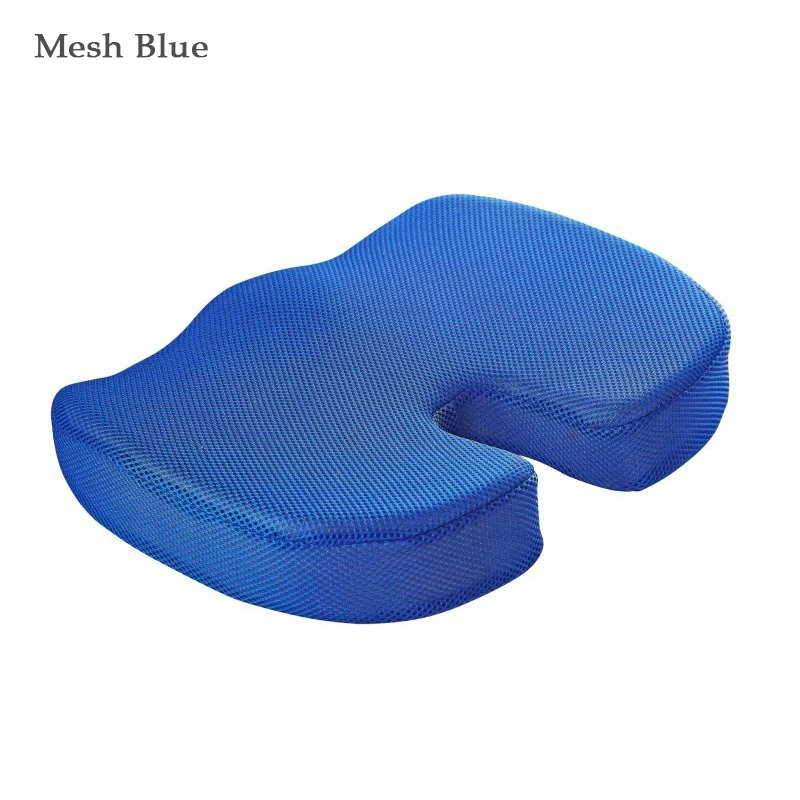 Mesh Blue Seat 2 шт., Нескользящая подушка для автомобильного сиденья, Подушка для спины, ортопедическая Ортопедическая подушка с эффектом памяти, медленный отскок, поддержка талии для офиса - Цвет: Mesh Blue Seat