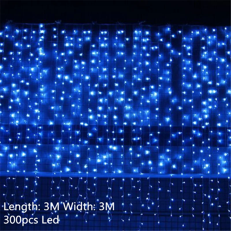 3X3m 300-blue Счастливого Рождества украшения для дома комнатные светодиодные светильники рождественские украшения год Navidad Рождество Декор Рождество Kerst - Цвет: 3X3m 300-blue