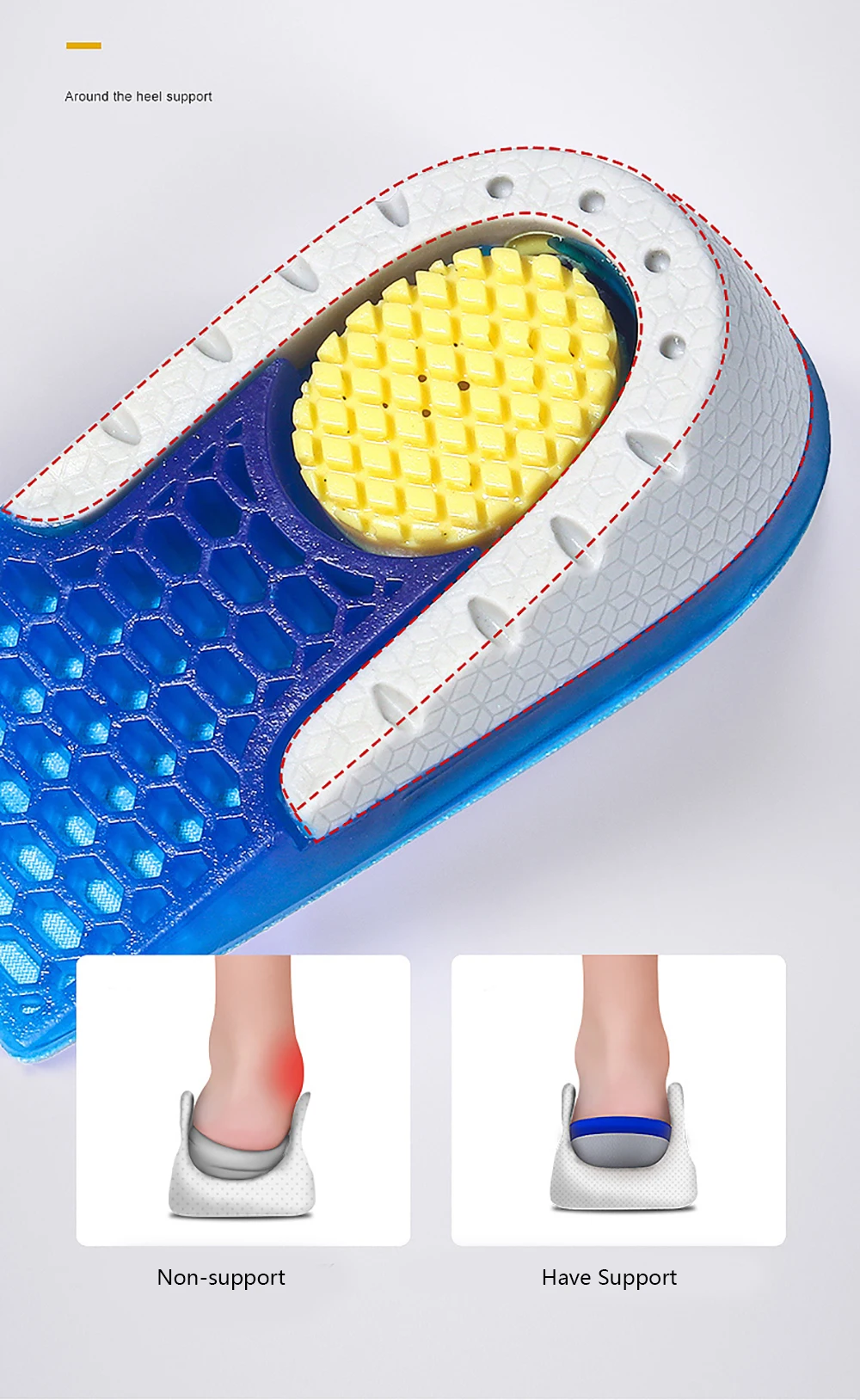 Semelles Respirantes Pour Pieds Transpirants - 4 Paires - Amorti Confort - Taille 23.5cm (EU 35-36) - Pour Quotidien, Sport, Travail - 4