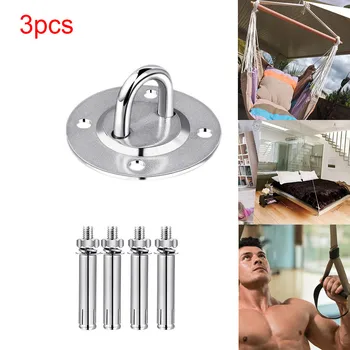 

3set Stainless Suspension Hammock Carabiners Ceiling Hooks Bracket Swing Kit Hangers For Hammock Aerial Yoga Hanging Chair