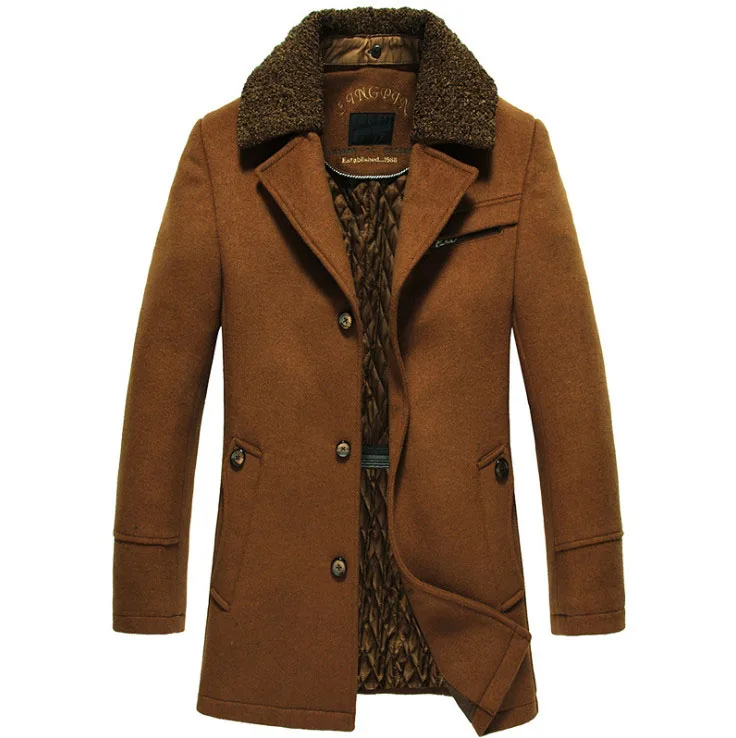 

High-quality New Winter Wool Coat Slim Fit Jackets Mens Casual Warm Outerwear Jacket and coat Men Pea Coat Size M-4XL