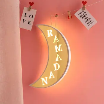 

Ramadan Moon Decor Night Light EID Mubarak LED Lantern Hanging Lamp Muslim Party Decorations