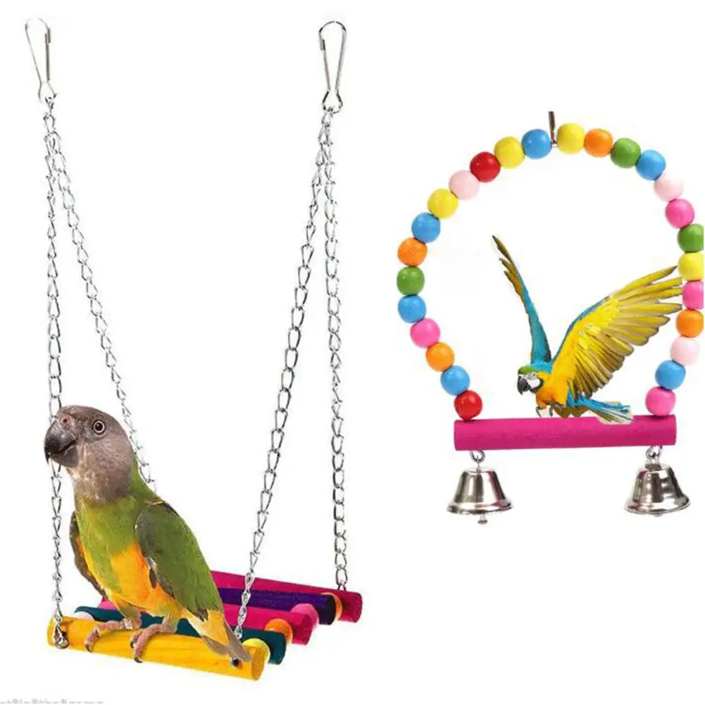 Wood Swing Stand Bar Climbing Ladder Handstand Bird Hanging Toy | Дом и сад
