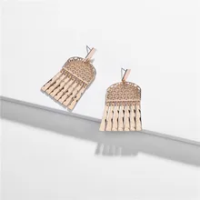 Сплав Полые квадратные серьги бар для женщин модные ювелирные изделия золотой сплав металлические кисточки серьги Эффектные серьги