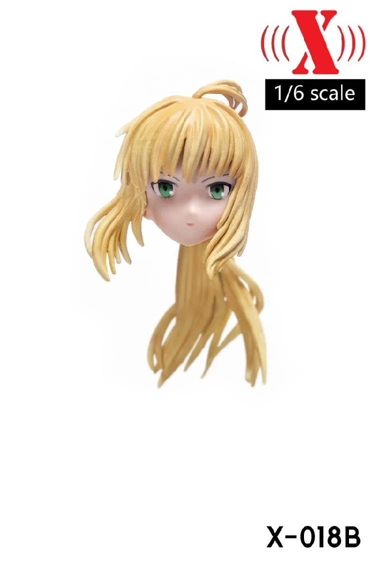 X-TOYS 1/6th плюшевая кукла аниме комплект ткань с рисованным аниме голова резьба Женская припоя рисунок аксессуары X-018A для бледно-12 дюймов рисунок - Цвет: Only head