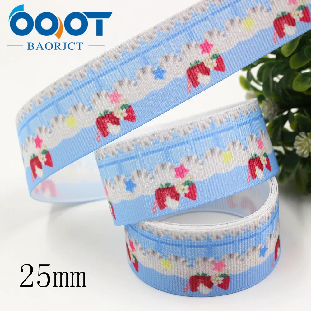 OOOT BAORJCT I-191211-2703, 25 мм, 10 ярдов фрукты термотрансферные печатные корсажные ленты, лук кепки DIY аксессуары украшения
