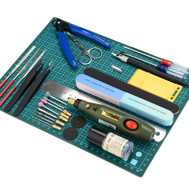 Military Modeling Tool kit Electric Drilling Machine Grinding Polishing Tool Cutting Knife Hobby Scissors Model Building