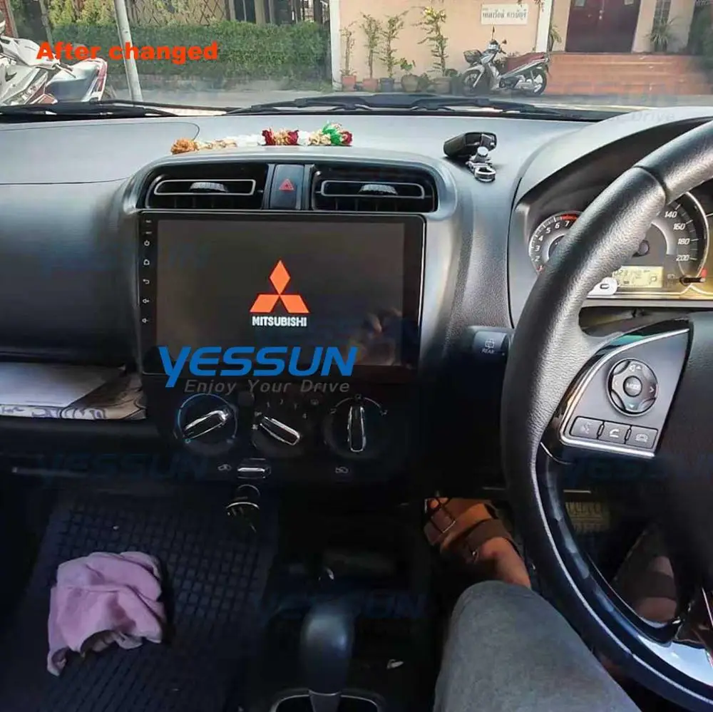 9 дюймов рамка приборной панели автомобиля подходит для Mitsubishi mirage attrage 2012- автомобильная DVD панель GPS Dash комплект монтажная рамка отделка