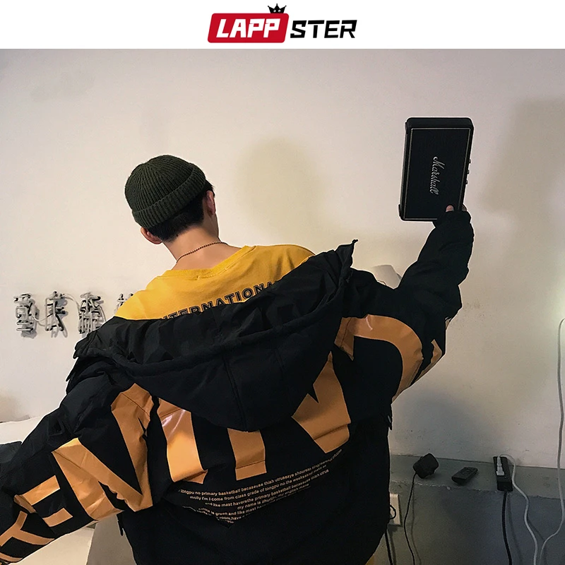 LAPPSTER Мужская Уличная негабаритная куртка-пузырь Парка мужская с буквенным принтом хип-хоп модная ветровка Wo мужские корейские пальто