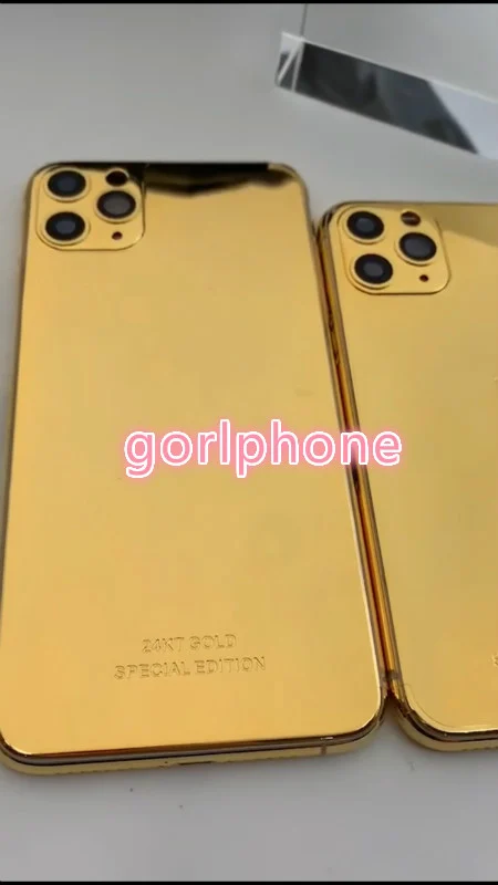 Идеальное качество 24k зеркало золотое шасси задняя дверь для iphone 11 pro max батарея корпус средняя рамка с логотипом