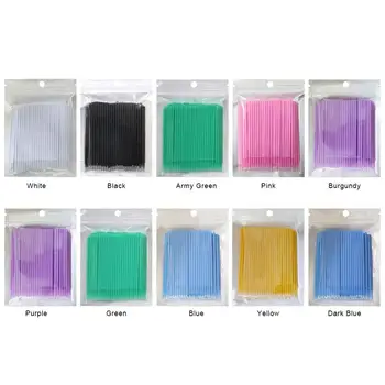 

100pcs Disposable Mini Eyelashes Applicator EyeLash Extension Cotton Swabs