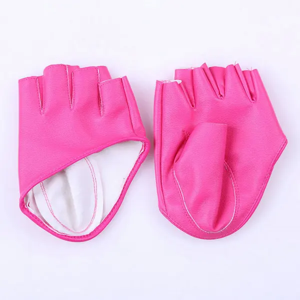 Модные перчатки из искусственной кожи на половину пальца, женские перчатки без пальцев для вождения, Вечерние перчатки 8 цветов