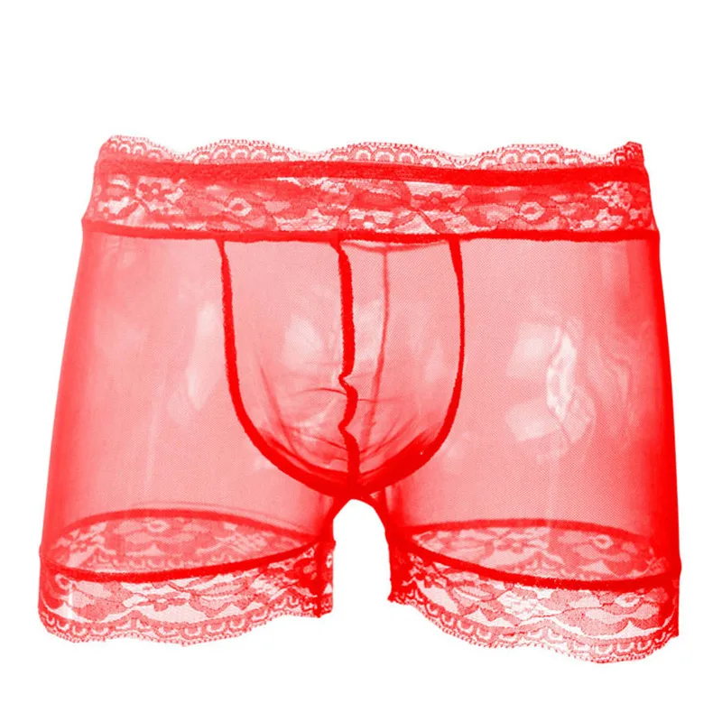 Кружевное Прозрачное нижнее белье мужские боксеры новинка 2020 сексуальные