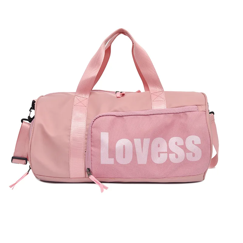 Женская розовая спортивная сумка мужская черная с разделителем для сухого и влажного спортзала сумка независимая обувная позиция багажная сумка для хранения дорожные сумки - Цвет: Розовый