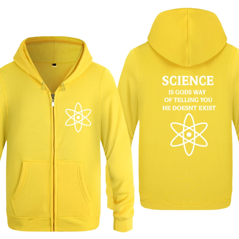 HUAY BAT SCIENCE IS GODS-Atheism Atheist religion толстовки мужские мужские флисовые толстовки с капюшоном на молнии кардиганы - Цвет: HUAY BAT