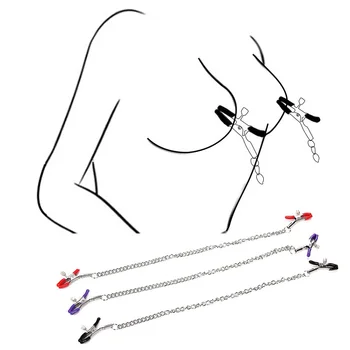 Metal Nipple Clitoris Labium Clamp,BDSM Bondage Thigh Labia Spreader Strap Vagina Speculum Clit Stimulator SM Sex Toys For Women 6
