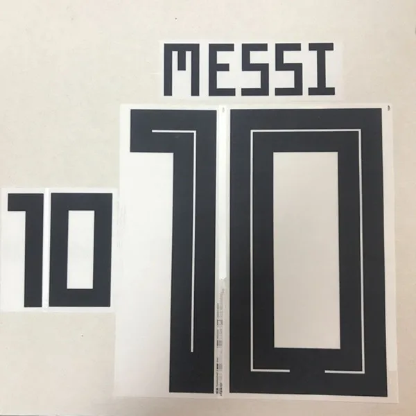 Аргентина MESSI DYBALA MASCHERANO KUN AGUERO DI MARIA HIGUAIN печать nameset футбольный номер штамповка патч значок - Цвет: MESSI
