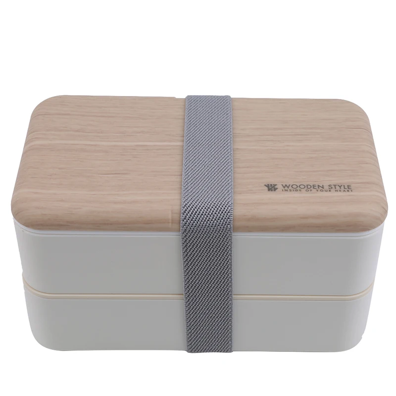 Student Office Lunch Box Can Be Heated By Microwave Japanese double-layer Separated Rice And Vegetable Lunch Box