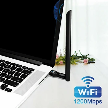 

1200Mbps External PC Laptop Portable Easy Apply Dual Band With Antenna Home Fast Speed Wireless 802.11ac Dongle Wifi Adapter