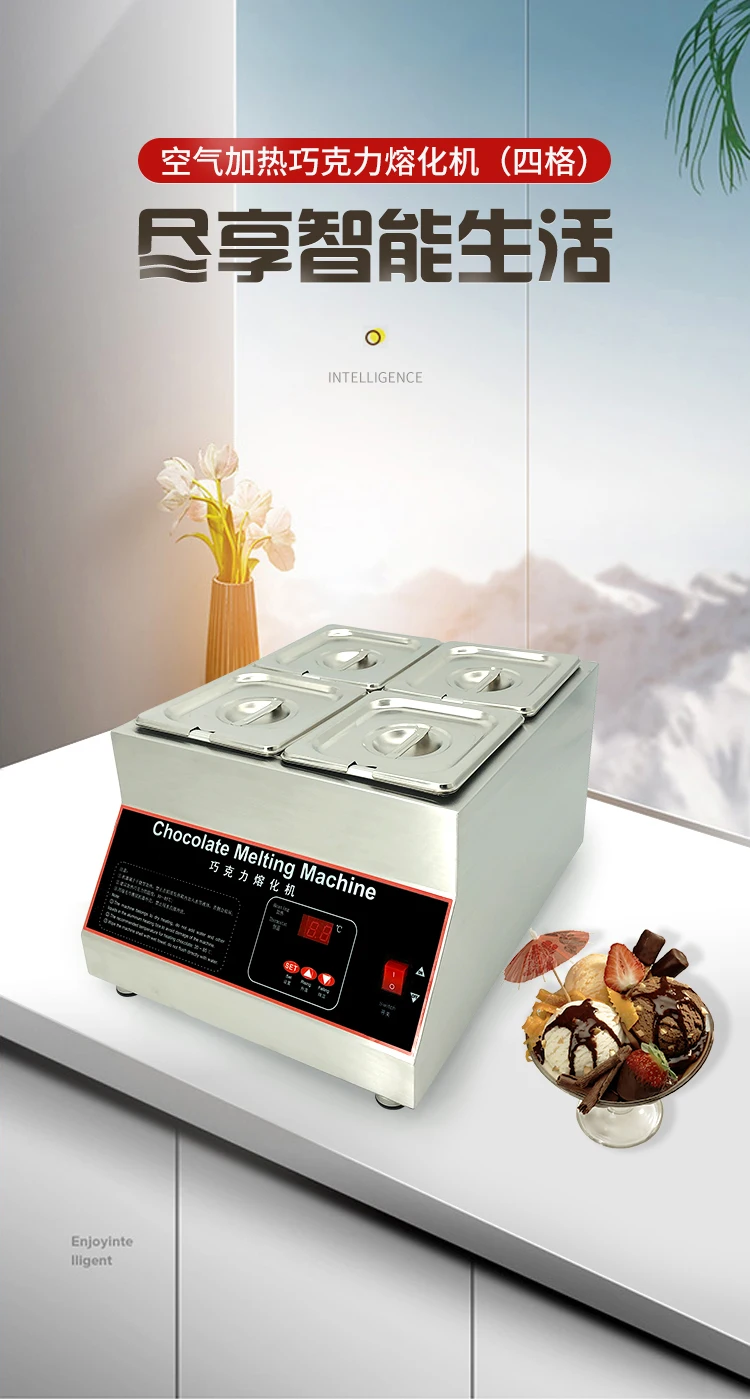 

Digital display air heating chocolate melting machine four grid chocolate warmer melter chocolate furnace Melt cheese, warm milk