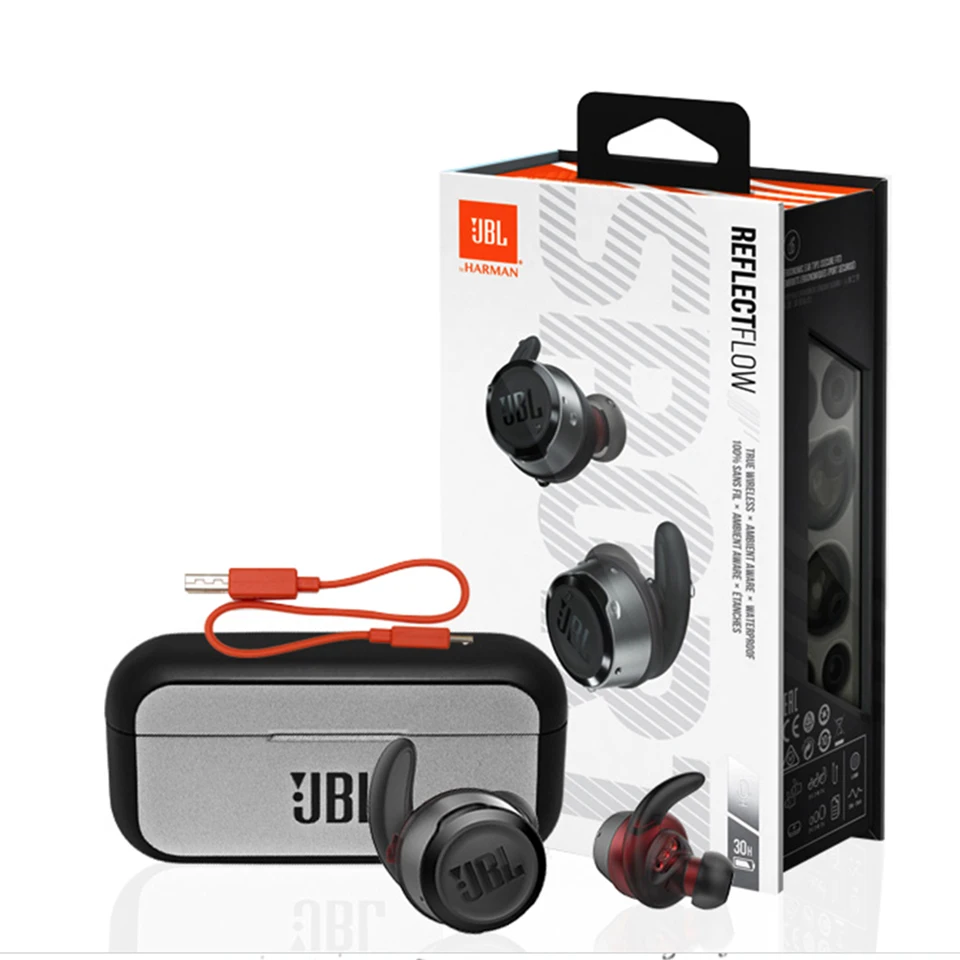 JBL Reflect Flow True Wireless Sport Headphones TWS Bluetooth IPX7 waterproof Sweat proof Earbuds Bass Sound Headset with Mic