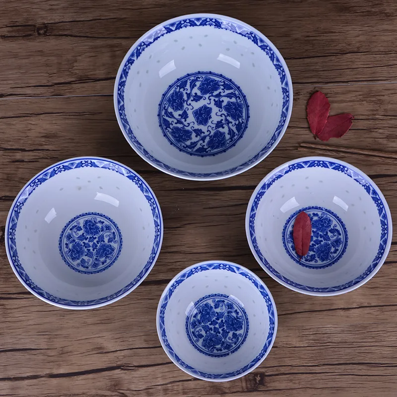 1 шт. в китайском стиле керамический шар сине-белые фарфоровые миски для риса кухонная посуда контейнер для еды