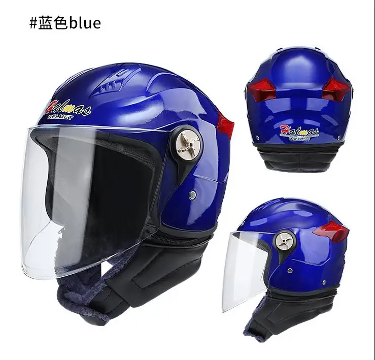 BAFIRE Motorcycle Helmet Free Size 58-62cm Electric Motorcycle Open Face Motorcycle Helmet Cascos Para Motorbiker Scooter Riding - Цвет: Blue with 3 gift