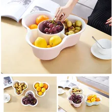 Двухслойный бытовой пластиковый горшок для овощей, овощная корзина, горячий горшок для овощной рассады, тарелка для фруктов, сливной бассейн