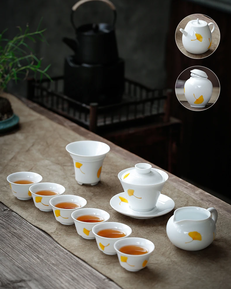 LUWU расписанные вручную керамические чайные кувшины для заварки gingko кофейные чайные кувшины 220 мл