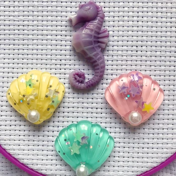 

Seashell Cross Stitch Magnet Shell Needle Minder Kawaii Needle Minder Cross Stitch Ocean Minder