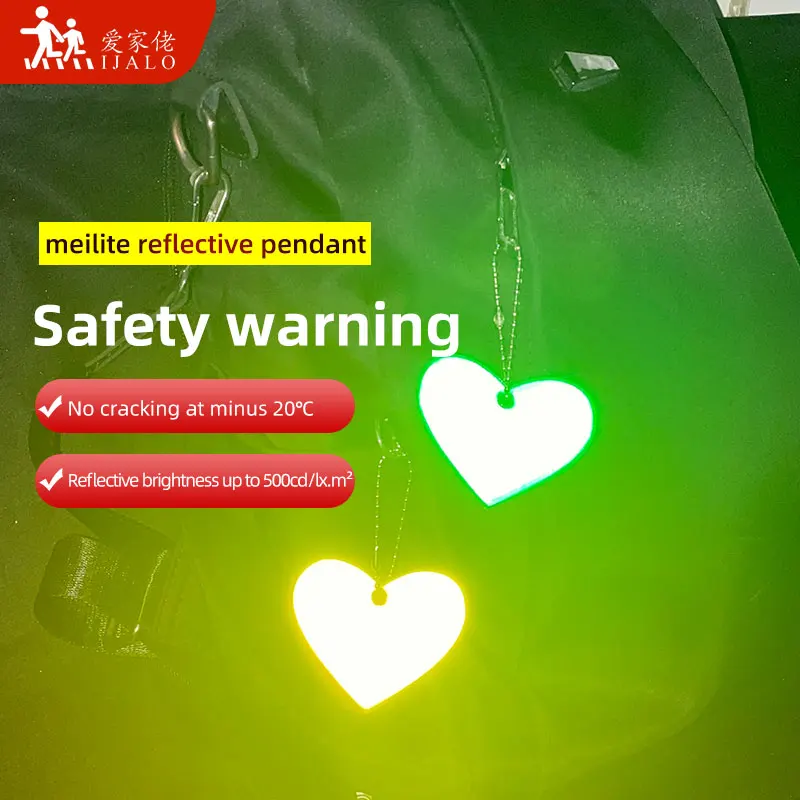 MEILITE 500 Candle Lights Soft PVC Reflective Heart Pendant Charm Bag Accessories Hanger Keychain For Road Safety | Автомобили и