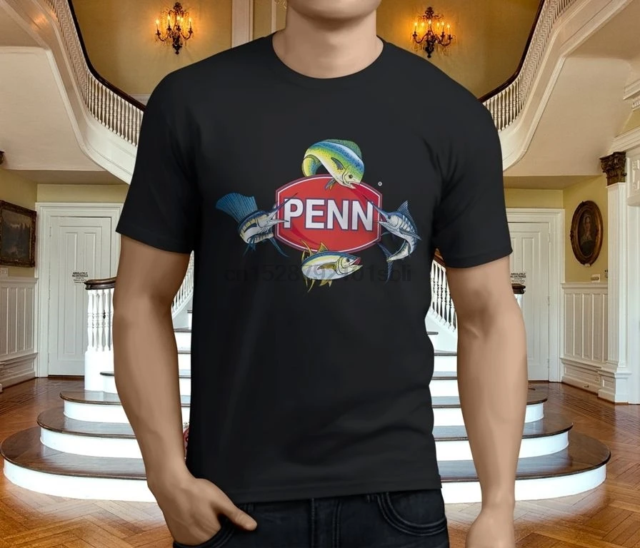 Новая популярная мужская Черная футболка PENN FOUR FISH FISHINGER REELS размеры S-3XL новая
