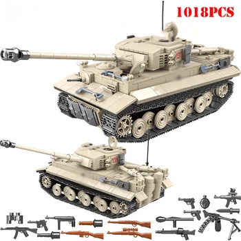

1018+Pcs World War Tiger Tank Technic Weapon Building Blocks Toys Compatible City Army Figures Bricks Toys For Children
