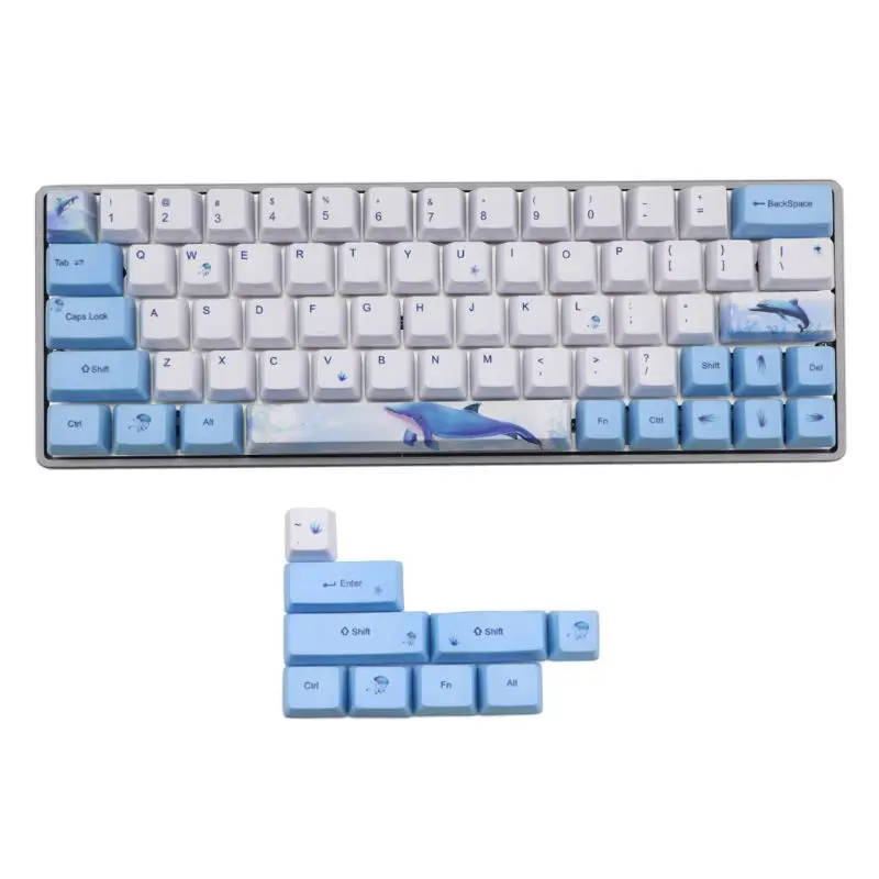 

61+11 Keys OEM PBT Cherry Blossom Keycap Mechanical Keyboard Dye-Sublimation Keycaps for Mechanical Gaming Keyboard