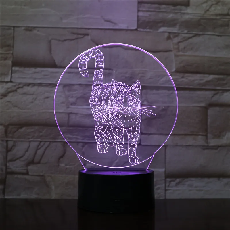 Novelly Cat животное 3D настольные огни цвет ful TouchTo 7 цветов мигающий сенсорный USB огни USB неоновая подсветка подарок на день рождения детей