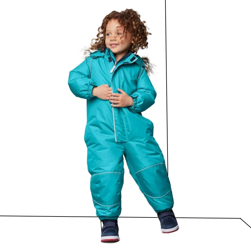Children's ski clothes girls' one-piece baby boys winter warmth playing with snow jumpsuit windproof, waterproof and snow-proof
