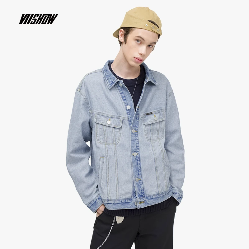 VIISHOW уличная одежда мужские куртки Брендовые джинсовые для мужчин Chaqueta Hombre