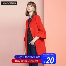 Metersbonwe Женское пальто Верхняя одежда зимняя одежда пальто с расклешенными рукавами Модное теплое шерстяное женское элегантное шерстяное пальто