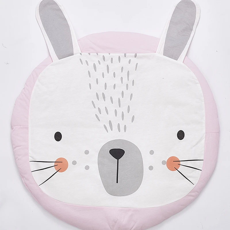 Koodykids, детский игровой коврик, мультяшный медведь, Лев, кролик, игровой коврик, детский игровой коврик, коврик для спортзала, хлопковые круглые коврики, 90 см, декор для детской комнаты