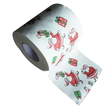 

2019 New 1 Roll Christmas Santa Claus Gift Box Tissue Toilet Paper Table Party Decoration