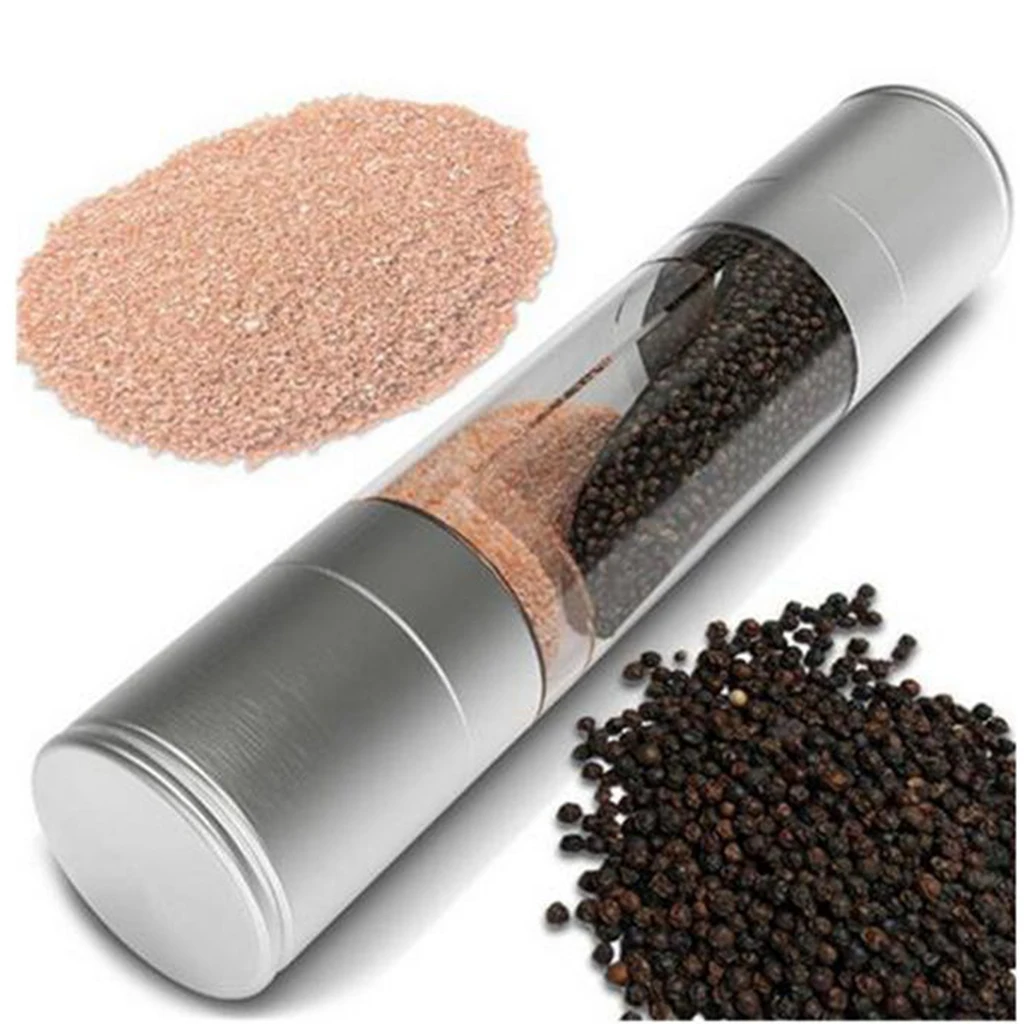 2 in 1 Pepper Grinder Salt Grinder Mill, Stainless Steel Adjustable Coarseness(Coarse to Fine) - - Easy to Use and Clean