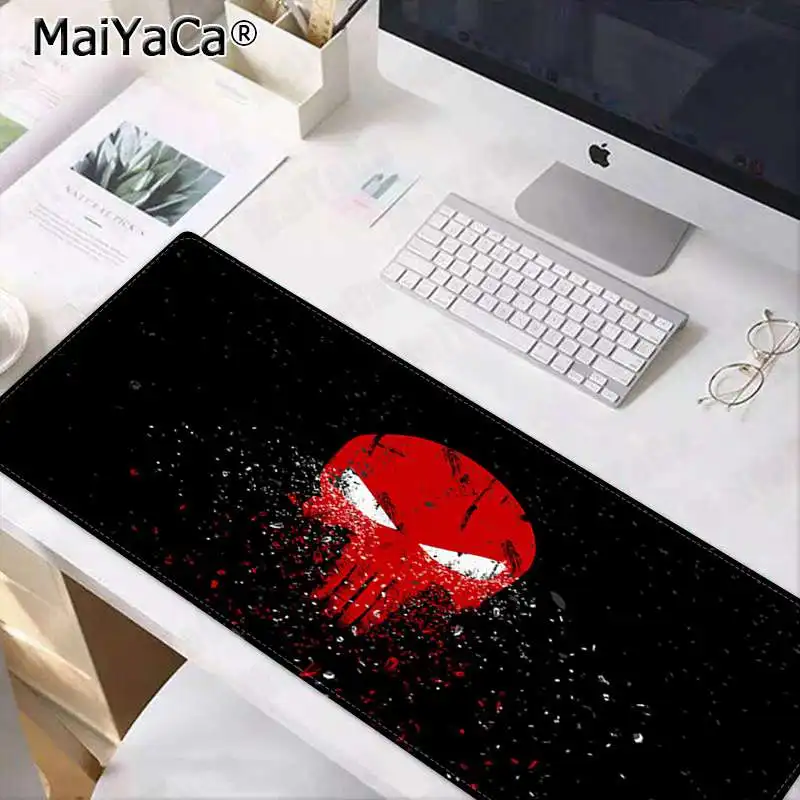 MaiYaCa Каратель Череп Блокировка края коврик для мыши игра скорость/Управление версия большой игровой коврик для мыши - Цвет: Lock Edge 30x80cm