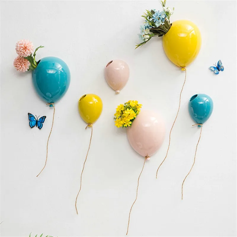 Креативный керамический воздушный шар дизайн настенный цветок горшок гостиная настенный цветок ваза домашнее украшение Стены свадебный подарок