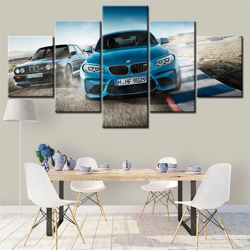 Настенная живопись холст 5 панелей Bmw спортивный автомобиль модульные картины