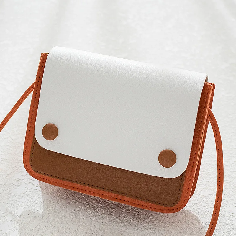

Korean-style Contrast Color One-Shoulder Square Sling Bag 2019 Summer And Autumn New Products Women's Contrast Color Smiley Chan