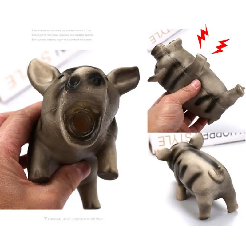 Смешная собака вентиляционная игрушка для тренировки питомца мягкий латекс звуковые игрушки Маленькая свинья форма M68E