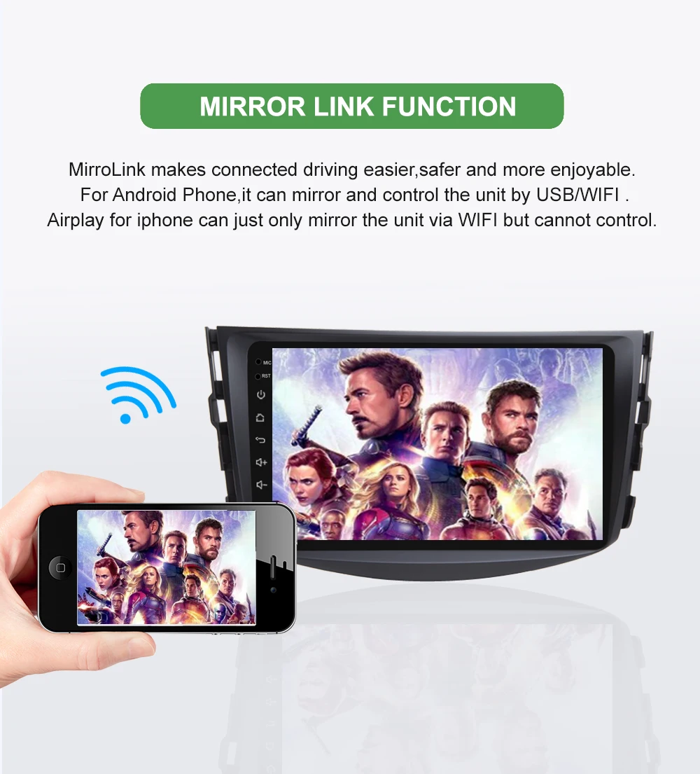 Perfect Bonroad Double Din Android 9.0  Octa Core  Car Multimedia Player For TOYOTA RAV4  Car Radio Stereo, DVD Player GPS Navigation 13